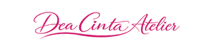 Logo of Dea Cinta Atelier with a pink cursive font on a white background